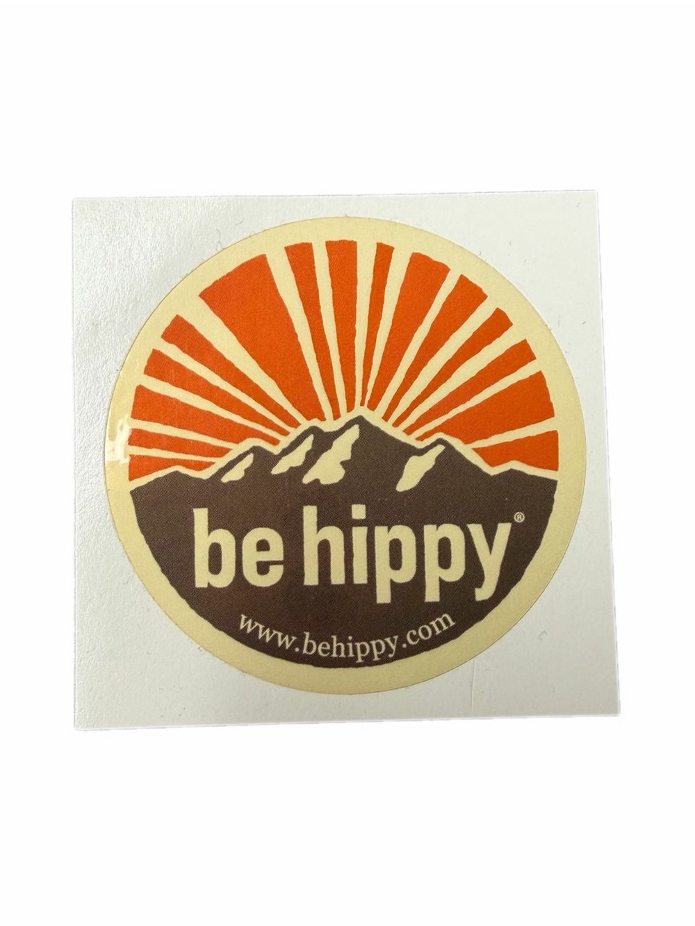 Be Hippy Orange and Brown Sunburst sticker